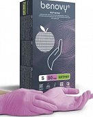 Купить перчатки benovy смотровые нитриловые нестерильные неопудрен текстурир с однократной хлорацией размер s 50 пар, розовые в Богородске