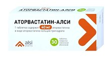 Купить аторвастатин-алси, таблетки покрытые пленочной оболочкой 40мг, 30 шт в Богородске