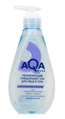 Купить aqa рure (аква пьюр) гель для лица и тела увлажняющий очищающий для нормальной и сухой кожи, 250 мл в Богородске