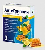 Купить антигриппин, порошок для приготовления раствора для приема внутрь, медово-лимонный 500мг+10мг+200мг, пакетики 5г, 3 шт в Богородске