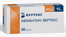 Купить мемантин-вертекс, таблетки, покрытые пленочной оболочкой 10мг, 60 шт в Богородске