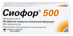Купить сиофор 500, таблетки, покрытые пленочной оболочкой 500мг, 60 шт в Богородске