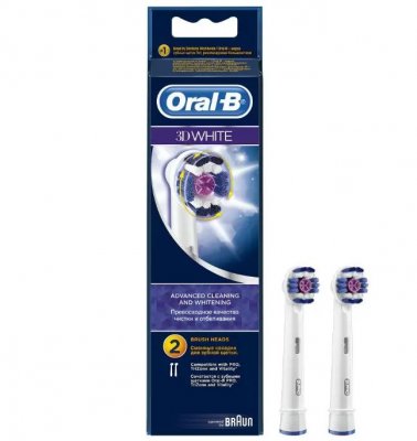 Купить oral-b (орал-би) насадки для электрических зубных щеток, насадка 3d white отбеливающие 2 шт в Богородске