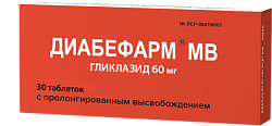 Купить диабефарм мв, таблетки с модифицированным высвобождением 60мг, 30 шт в Богородске