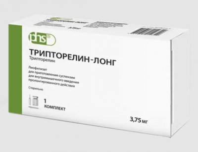 Купить трипторелин-лонг, лиофилизат для приготовления суспензии для в/мышечного введения с пролонг действия 3,75мг, флакон в Богородске