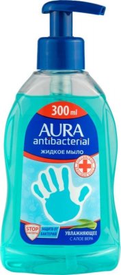 Купить aura (аура) мыло жидкое антибактериальное с алоэ, 300мл в Богородске