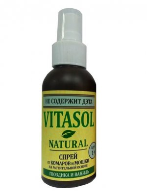 Купить vitasol (витасол) спрей для защиты от комаров и мошек гвоздика и ваниль, 100 мл в Богородске