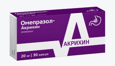 Купить омепразол-акрихин, капсулы кишечнорастворимые 20мг, 30 шт в Богородске