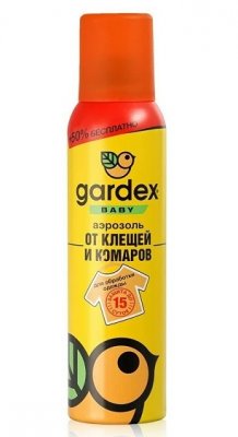Купить гардекс (gardex) беби аэрозоль от клещей и комаров на одежду, 150мл в Богородске