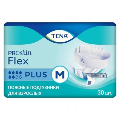 Купить tena (тена) подгузники, proskin flex plus размер m, 30 шт в Богородске