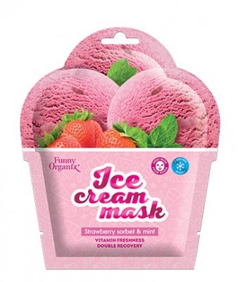 Купить funny organix (фанни органик) тканевая маска-мороженое для лица охлаждающая морозная свежетсь 22г в Богородске