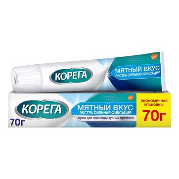 Корега крем для фиксации зубных протезов Мятный 70г