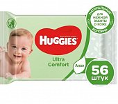 Купить huggies (хаггис) салфетки влажные для детей ультра комфорт алоэ 56шт в Богородске