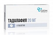 Купить тадалафил, таблетки, покрытые пленочной оболочкой 20мг, 4 шт в Богородске