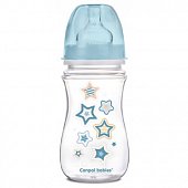 Купить canpol (канпол) бутылочка пластиковая easystart newborn антиколиковая с широким горлом с 3 месяцев, 240 мл голубая в Богородске