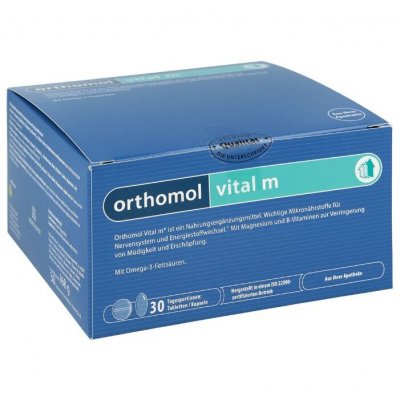 Купить orthomol vital m (ортомол витал м), двойное саше (таблетка+капсула), 30 шт бад в Богородске