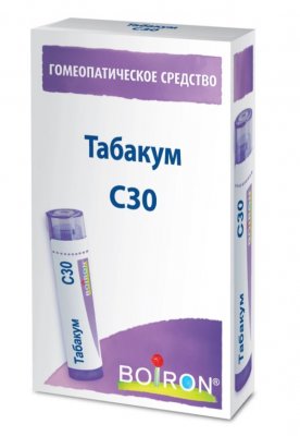 Купить табакум с30, гомеопатический монокомпонентный препарат растительного происхождения, гранулы гомеопатические 4 гр в Богородске