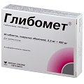 Купить глибомет, таблетки, покрытые пленочной оболочкой 2,5мг+400мг, 40 шт в Богородске