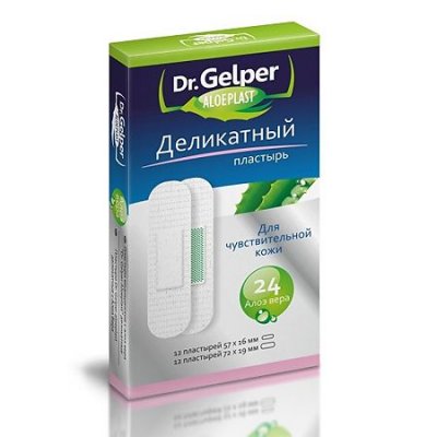 Купить пластырь dr. gelper (др.гелпер) алоэпласт деликатный, 24 шт в Богородске