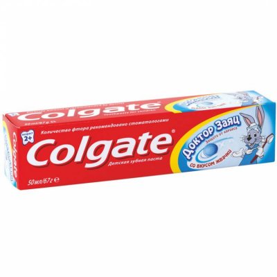 Купить колгейт (colgate) зубная паста детская доктор заяц вкус жвачки, 50 мл в Богородске