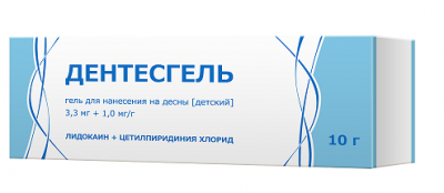 Купить дентесгель, гель для нанесения на десны детский 3,3 мг+1 мг/г , 10г в Богородске