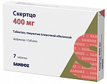 Купить скертцо, таблетки покрытые пленочной оболочкой 400мг 7шт в Богородске
