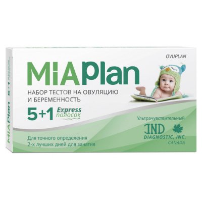 Купить тест для определения овуляции miaplan (миаплан), 5 шт+тест для определения беременности, 1 шт в Богородске