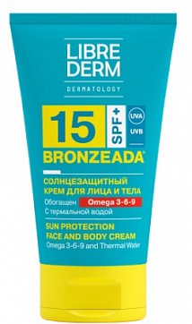 Librederm Bronzeada (Либридерм) крем солнцезащитный с Омега 3-6-9 и термальной водой, 150мл SPF15
