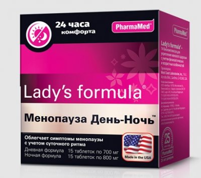 Купить lady's formula (леди-с формула) менопауза день-ночь, таблетки 15 шт+15 шт бад в Богородске