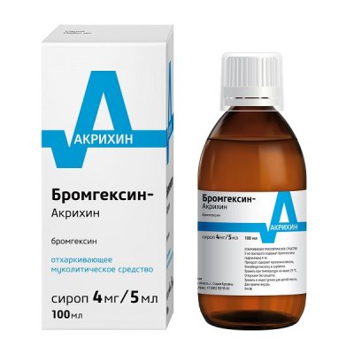 Купить бромгексин-акрихин, сироп 4мг/5мл, флакон 100мл в Богородске