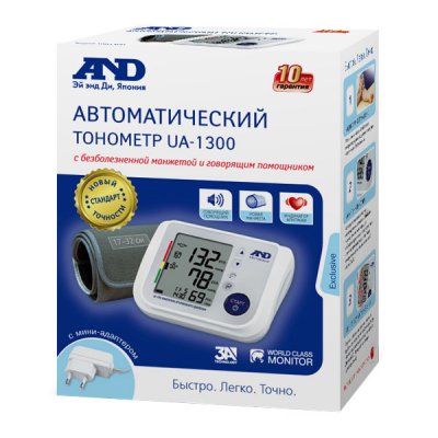 Купить тонометр автоматический a&d (эй энд ди) ua-1300, с адаптером (говорящий) в Богородске