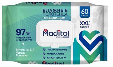 Maditol Pharma (Мадитол), полотенца влажные очищающие, 60 шт