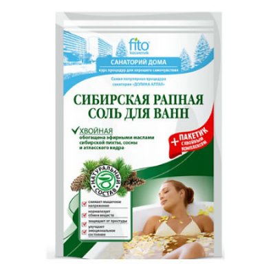 Купить фитокосметик санаторий дома соль для ванн сибирская рапная хвойная, 530г в Богородске