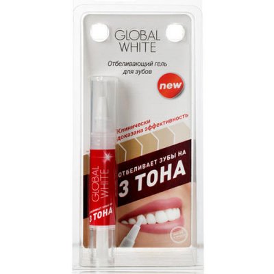 Купить глобал вайт (global white) гель отбеливающая для зубов, 5мл в Богородске