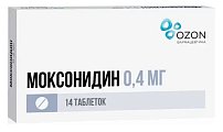 Купить моксонидин, таблетки, покрытые пленочной оболочкой 0,4мг, 14 шт в Богородске