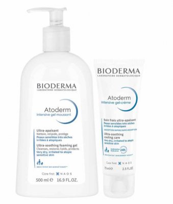 Купить bioderma atoderm (биодерма) набор: очищение и уход атодерм гель интенсив, 500 мл+ атодерм гель-крем, 75 мл. в Богородске