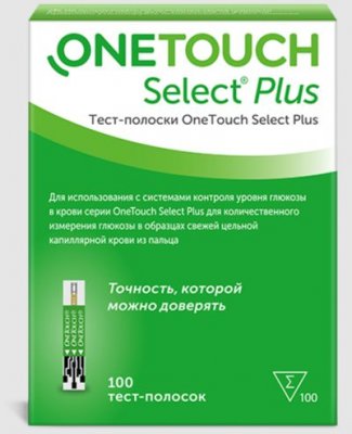 Купить тест-полоски onetouch select plus (уан тач селект плюс), 100 шт в Богородске