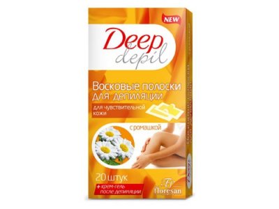 Купить флоресан (floresan) deep depil восковые полоски для депиляции чувствительной кожи ромашка, 20 шт в Богородске