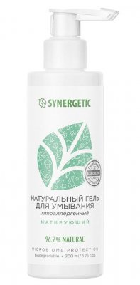 Купить synergetic (синергетик) гель для умывания натуральный матирующий, 200 мл в Богородске