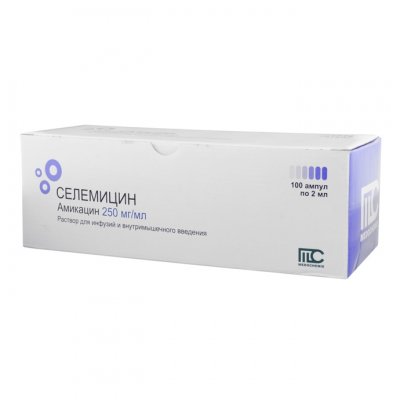 Купить селемицин, р-р д/инф и в/м введ 250 мг/мл амп 2мл №100 (medochemie, кипр) в Богородске