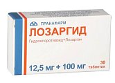 Купить лозаргид, таблетки, покрытые пленочной оболочкой 12,5мг+100мг, 30 шт в Богородске