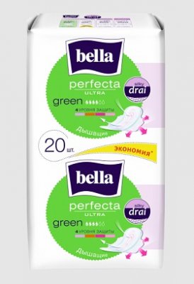 Купить bella (белла) прокладки perfecta ultra green супертонкие 10+10 шт в Богородске