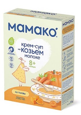 Купить мамако крем-суп из тыквы на козьем молоке с 8 месяцев, 150г в Богородске