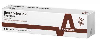 Купить диклофенак-акрихин, гель для наружного применения 1%, 40г в Богородске