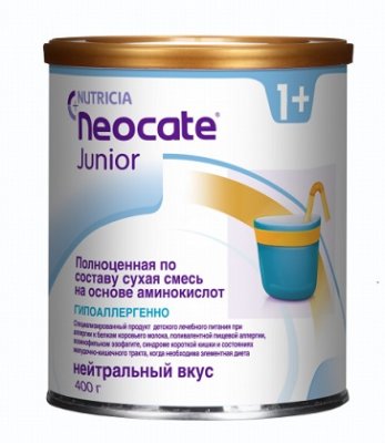 Купить неокейт джуниор (neocate junior) гипоаллергенная сухая смесь с 1 года, 400г в Богородске