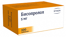 Купить бисопролол, таблетки покрытые пленочной оболочкой 5 мг, 100 шт в Богородске
