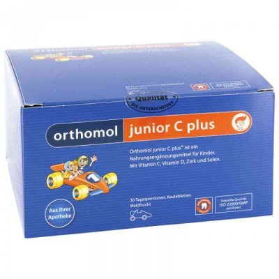 Купить orthomol junior c plus (ортомол джуниор с плюс), таблетки жевательные, 30 шт со вкусом лесные ягоды бад в Богородске