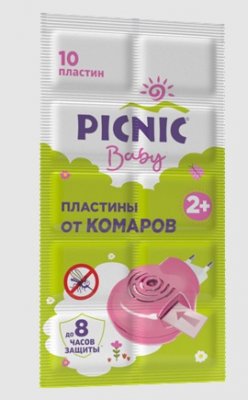 Купить пикник (picnic) baby пластинки от комаров, 10 шт в Богородске
