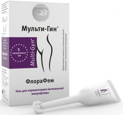 Купить мульти-гин флорафем, гель для нормализации вагинальной микрофлоры 5мл, 5 шт в Богородске