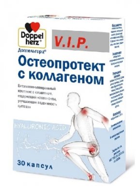 Купить doppelherz (доппельгерц) vip остеопротект с коллагеном, капсулы, 30 шт бад в Богородске